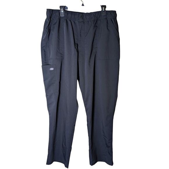 Dickies Women's Plus Black Stretch Flare Leg Drawstring Srubs Pants, XXL - Picture 1 of 12